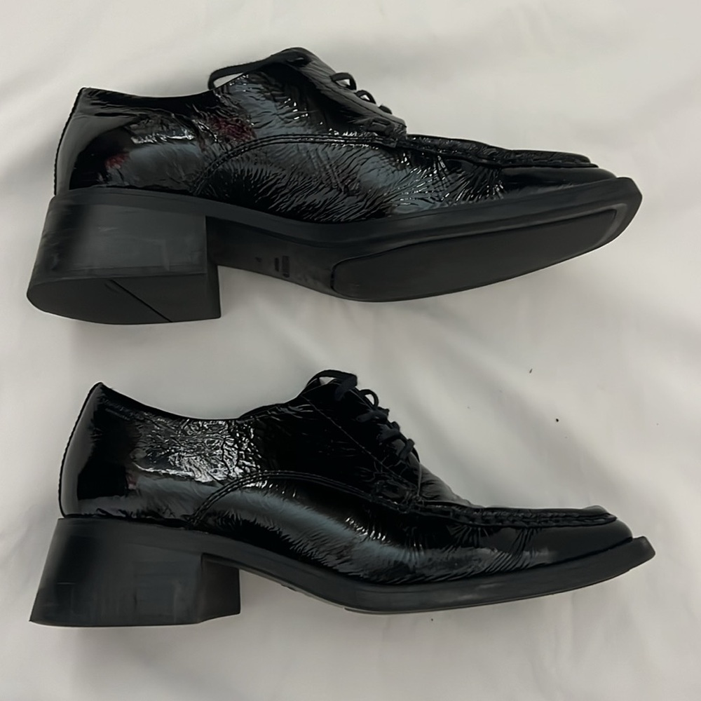 Vagabond Black Patent Leather Lace-Up Loafers - Picture 3 of 11